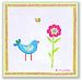 The Kids Room by Stupell Blue Bird and Pink Flower Square Wall Plaque by The Kids Room by Stupell