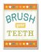 The Kids Room by Stupell Brush Your Teeth Orange Stars Rectangle Wall Plaque by The Kids Room by Stupell