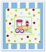The Kids Room by Stupell Train with Polka Dots and Blue Stripes Rectangle Wall Plaque by The Kids Room by Stupell