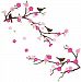 Cherry Blossom and Blue Birds Decorative Peel and Stick Wall Sticker Decals by FL