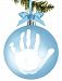Tiny Ideas Baby's Handprint Ball Ornament, Blue by Tiny Ideas