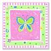 The Kids Room by Stupell Green Butterfly with Pink Border Square Wall Plaque by The Kids Room by Stupell