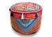 Rajasthali Round Patchwork Embroidered Multi Ottoman Pouf Bohemian Indian Decorative, Size 14 X 18 X 18 Inches by Rajasthali