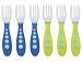 Gerber Stainless Steel Tip Kiddy Cutlery Forks - 6 Pack, Blue/Green by NUK