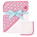 Hudson Baby Print Woven Hooded Towel and Washcloth, Lattice