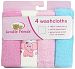 Luvable Friends 4 Pack Super-Soft Washcloths, Pink Elephant by Luvable Friends