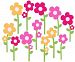 Orange and Pink Flower Decals for Baby Nursery, 12 Flowers by Nursery Decals and More
