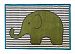 Bacati Elephants Nylon High Pile Plush Rug, Aqua/Lime/Grey, 24" X 36"