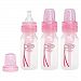 Dr. Brown Baby Bottles Pink 4 Pack (2 - 8 Oz Bottles) and (2 - 4 Oz Bottles) with Pink Bottle Brush by Dr. Brown's