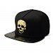 LEEYA NYU10 Hip hop baseball cap Skull Flat-brimmed hat (BLACK) by LEEYA