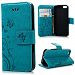 Cyber Monday Deals Week-Valentoria® Samsung Galaxy S7 Edge Case, Premium Vintage Emboss Butterfly Leather Wallet Pouch Case with Wrist Strap (Samsung Galaxy S7 Edge, Teal Blue)