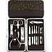 Black Friday Clearance Sale Day 2016 Valentoria 12 in 1 Stainless Steel Manicure Pedicure Set Nail Clippers Cleaner Nail Scissors Nail Clippers Kit with PU Leather Case (Pattern E) by Valentoria