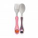 Lassig Stainless Steel Set Fork and Spoon, Little Monsters-Mad Mabel, Navy/Coral