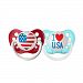 Ulubulu Holiday Pacifier, Fourth of July American Heart and I Love USA, 6-18 Months