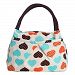 ZXKE Dots Print Design Women Bag Lunch Bag Tote (Love hearts beige)