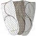 Swaddle Blanket, Adjustable Infant Baby Wrap Set by Ziggy Baby, 3 Pack Soft Cotton in Grey