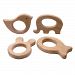 Amyster Wooden Elephant Birds Rabbit Fish Teether Nature Baby Teething Toy Organic Eco-friendly Holder Nursing Wood Necklace/Bracelet Baby Gift (Wooden Color 8Pcs)