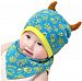 Lucky staryuan ® Unisex Baby Cotton Adjustable Knot Hat and Bib Set (blue)