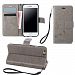 [Off to College]For Samsung Galaxy S4 Case, easygogo Premium Vintage Emboss Butterfly Leather Wallet Pouch Case with Wrist Strap (S4, Grey)