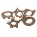 Amyster Wooden Elephant Owl Fish Bird Five-pointed Star Teether Nature Baby Teething Toy Organic Eco-friendly Holder Nursing Wood Necklace/Bracelet Baby Gift (Wooden Color 15PCS)