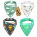 iZiv 4 PACK Baby Bandana Drool Bibs with Adjustable Snaps, Absorbent Soft Cotton Lining 0-2 Years (Color-3)