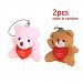 2Pcs Cute Lovely Wedding Gift Plush Toy Flower Girl Teddy Bear Baby Kids Adults Plush Dolls Stuffed Toy, Great Christmas Gift Wedding Party Present Valentine's Day Gift