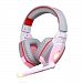 Jiale KOTION EACH G4000 Professional 3.5mm stereo Gaming LED lighting Over-Ear high quality mic Gaming Headphone Headset with little smart in-line Remote Mic & Volume Control for PC Game- White+Red