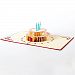 Honeyhome 10pcs Pop Up 3D Birthday Card Birthday Cake Cards Birthday Invation Babyshower Invation Card Birthday Decoration-Red Cover