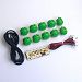 Easyget Zero Delay Pc Arcade Game DIY Parts Kit 8 X 30mm Arcade Push Button + 2 X 24mm Arcade Push Button for Mame & Fighting Games Support All Windows Systems- Color Green