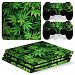 Sony PS4 Playstation 4 Pro Skin Design Foils Faceplate Set - Cannabis 5 Design