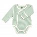 Tadpoles Organic Cotton Pin-Stripe Kimono-Style Bodysuit, Sage, 0-3 Months