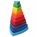 Grimm's Large Wooden Triangular Conical Tower (Wankel), 11-Piece Rainbow Colored Stacker, Made in Germany
