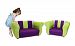 Keet Sofa and Chair Fancy Kid's Set, Purple/Green
