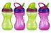 Nuby 10 Ounce Flip-And-Tip Hard Straw Cup - 4 Pack (Green/Purple)