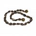 Momma Goose Amber Teething Necklace, Green Olive, Small