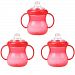 Nuby 10 oz No-Spill Cup with Soft Spout, 3 Pack - Red