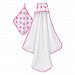 aden + anais Classic Hooded Towel and Washcloth Set, Fluro Pink