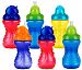 Nuby 6 Pack No-Spill Flip-It Cup 10-Ounce - Red/Blue/Purple/Yellow