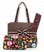 Quilted Colorful Monkeys Print with Brown and Pink Trim Diaper Bag Change Pad. . .