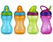 Nuby 10 Ounce Flip-And-Tip Hard Straw Cup - 4 Pack (Blue/Orange/Green/Pink)