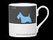 Silhouette Scottie Dog Bone China Mug Fetch Fetch It Yourself Stoke On Trent England Blue