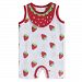 Cute Sleeveless Infant Bodysuit Toddlers Onesies Baby Romper With Bib Strawberry