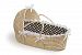 Badger Basket Moses Basket with Polka Dot Hood and Bedding, Natural/Brown by Badger Basket Company