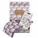 Milkbarn Organic Newborn Gown, Hat and Swaddle Blanket Keepsake Set, Purple Hedgehog