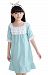Lovely Dots Girls Nightgown Summer Short Sleeve Nightdress Babydoll, BLUE, 5-7Y