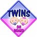 BABY FACE BOY AND GIRL TWINS Non personalised novelty baby on board car window sign. by Just The Occasion