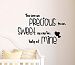 You are so Precious to me Sweet as can be baby of mine cute Wall Vinyl Decal Quote lettering Art Saying Sticker stencil nursery wall decor by Ideogram Designs