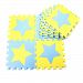 Colorful Waterproof Baby Foam Playmat Set-10pc, Blue/ Yellow Five-pointed Star