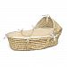 Natural Hooded Moses Basket with Ecru Waffle Bedding by Badger Basket by Educational &Fun By Badger
