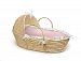 Badger Basket Company Natural Baby Moses Basket with Hood Bedding, Pink Gingham by Badger Basket
